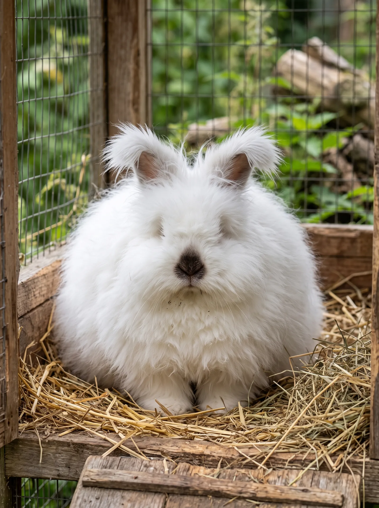 Angora rabbit close up