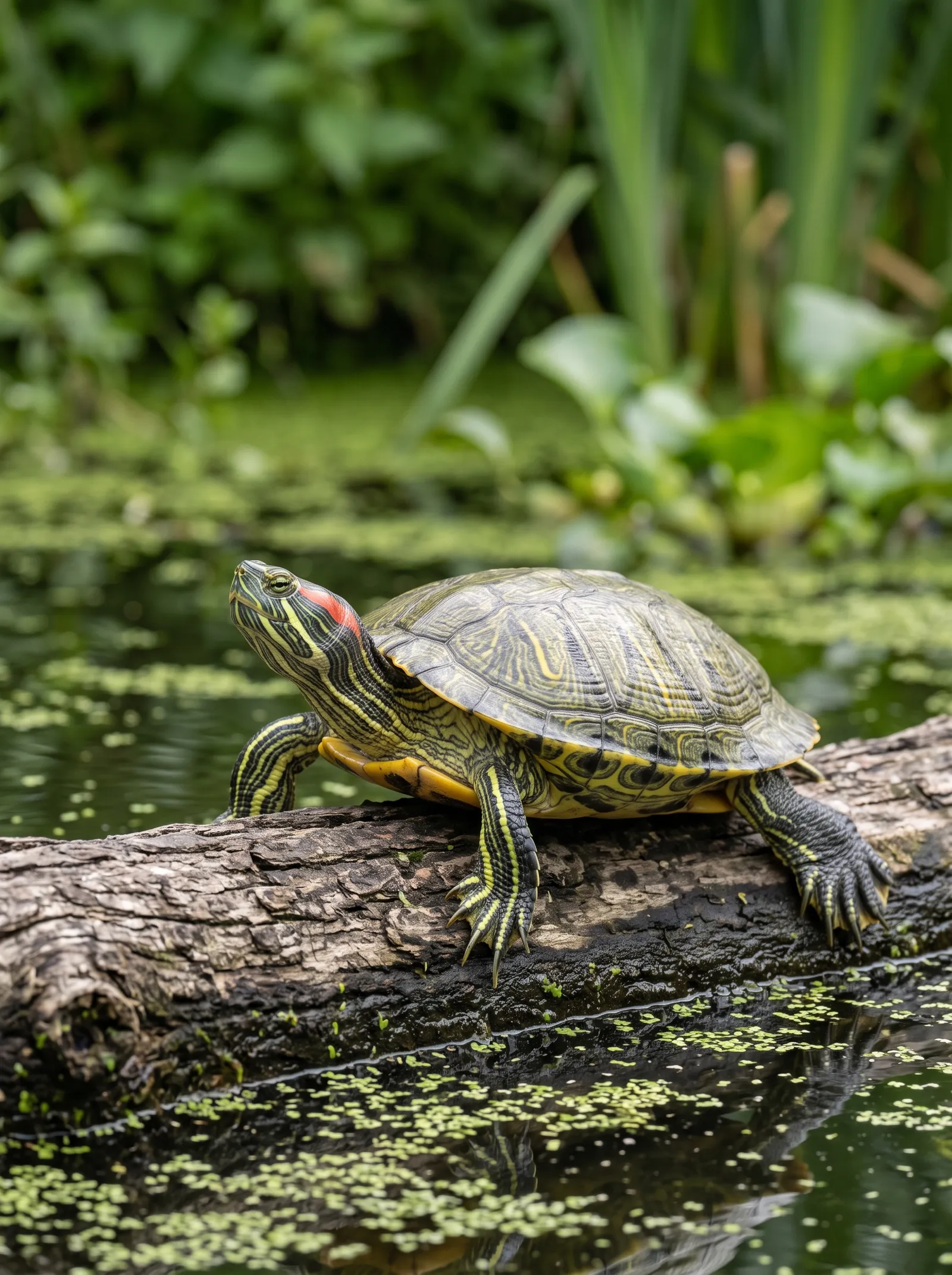 Buchstaben-Schmuckschildkröte aus der Nähe
